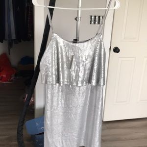 New sequin silver tank top size L